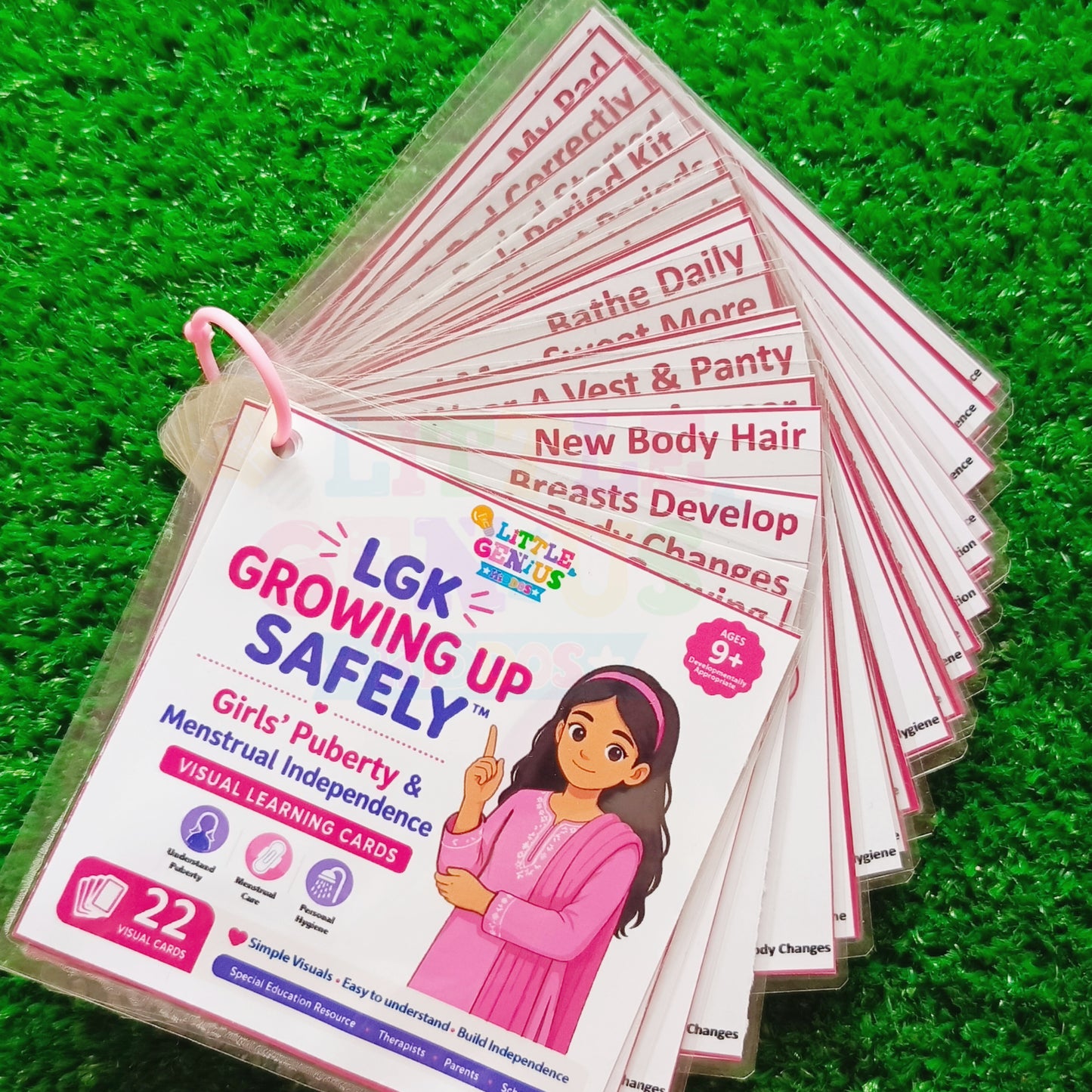LGK Growing Up Safely™ Puberty Education| Boys & Girls Menstrual Independence Visual Cards for Autism & Special Education