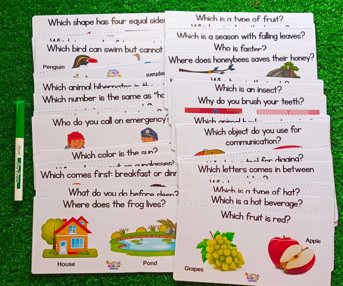 WH-Questions Flashcards – 51 Cards with 2 Visual Choices Each | Speech Therapy & Language Development Tool ABLLS-R Supportrd
