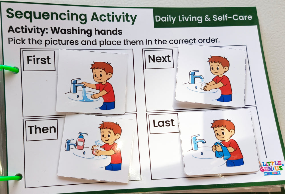 Visual Sequencing Life Skills Kit | Velcro-Based Activities for Autism & Special Education| ABLLS-R supported