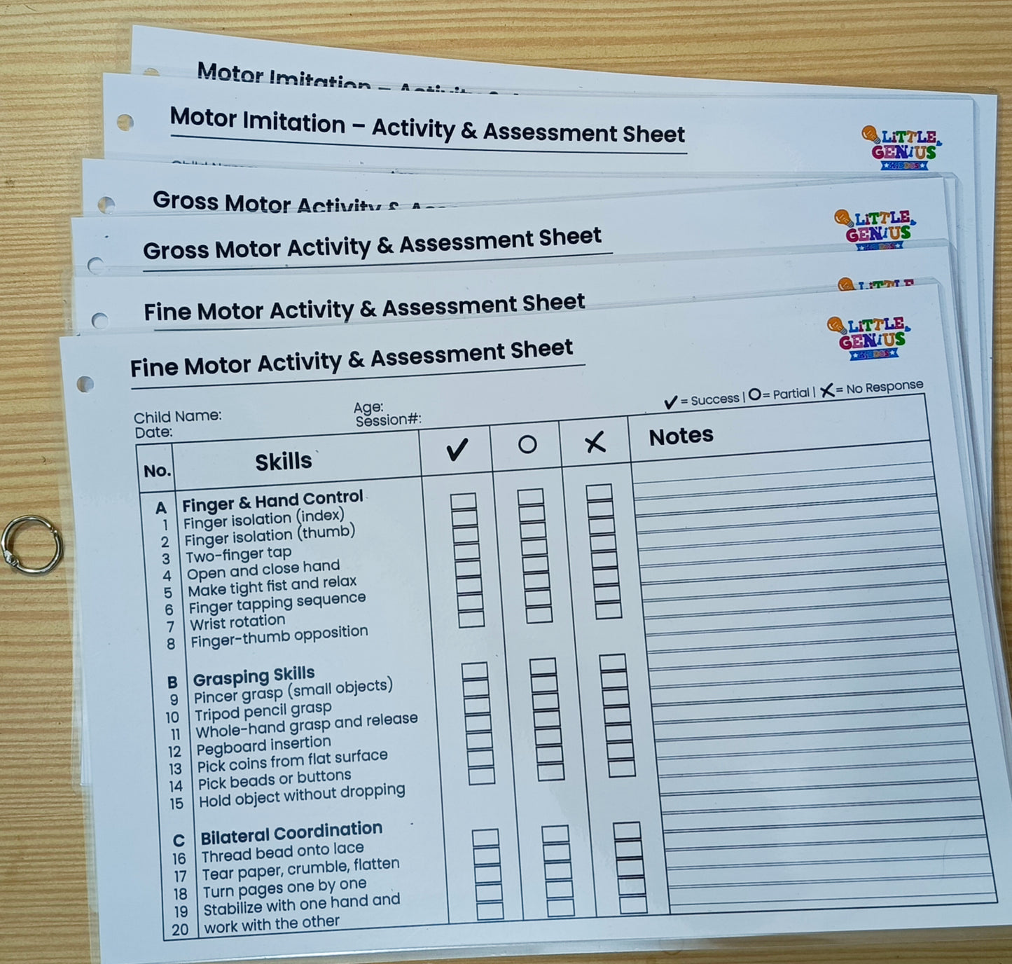 Motor Skills Assessment Pack (ABLLS-R Inspired) – Laminated Therapy Sheets for SEN & ABA Use